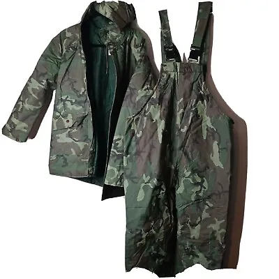 $65 • Buy WEARGUARD rain Coat And Bibs Camouflage Insulated Open Calf Size M Vintage Read