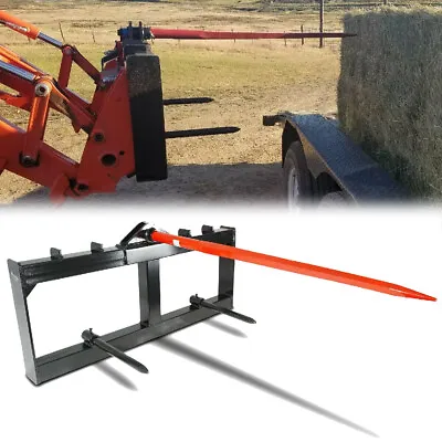 $357.19 • Buy Hay Bale Spear Skid Steer Loader Tractors Quick Tach Attachment Moving Hitch 49 