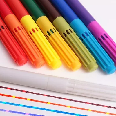 COLOUR CHANGING PENS 8Pc Kids Colouring Magic Change Swap Felt Tip Fibre Markers • £3.48