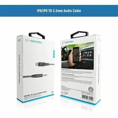 Aux Cable To 3.5mm Audio Lead Car Stereo Transfer IPhone 14 13 12 11 Pro XS XR X • £5.99