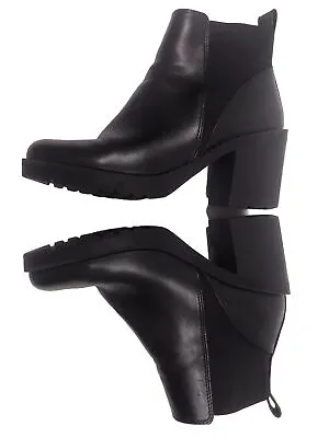 Divided By H&M Size US 8 EUR 39 Faux Leather Chunky Heeled Pull On Ankle Booties • $11.99