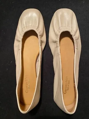 Women’s GARNET HILL Beige Leather Ballet Flats 36 Spain Shoes Size 6 Worn 1X • $15.95