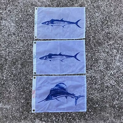 Vintage Taylor Made Offshore Fishing Flags Kingfish & Sailfish Nylon Set Of 3 • $40