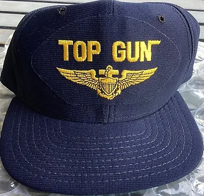 Rare Vintage New Era Top Gun Cap Hat Snapback Adjustable Made In Usa Tom Cruise • $27.99