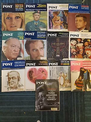 Lot Of 13 Vintage 1965 Saturday Evening Post  Magazines Make Offer • $18.95