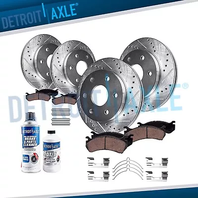 4X4 Front Rear Drilled Rotor + Brake Pad For Ford F-150 Lincoln Mark LT 6-LUGs • $257.26