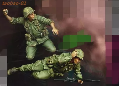 $16.95 • Buy 1:35 Resin Soldiers Figures Model Vietnam War US Soldiers 2 Man XD194