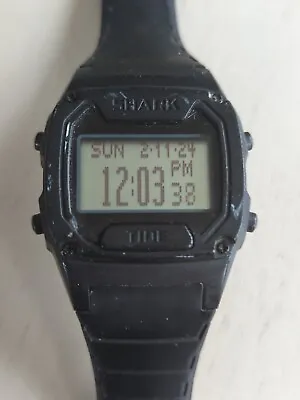 Vintage FREESTYLE SHARK TIDE Surfing 50m Digital Watch All Black See Description • $75