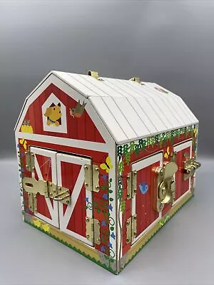 Melissa & Doug Wooden Latches Red Barn Farm Learning Children’s Toys Barn Only • $14.99