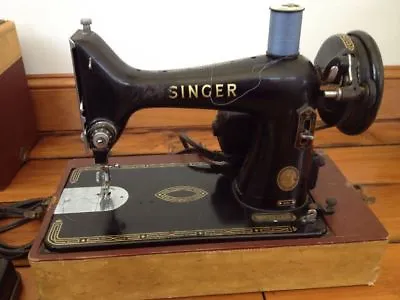 Vtg 1953 Singer 99K Portable Black Electric Sewing Machine W Pedal Hard Case • $179.99
