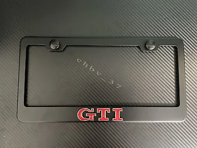 1x (red) GTI 3D Emblem BLACK Stainless License Plate Frame RUST FREE • $21.84