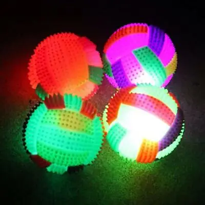£3.71 • Buy Flashing LED Volleyball Light Up Color-Changing Bouncing Hedgehog Ball Dog Toy !