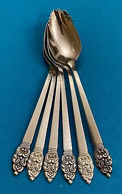 SIX 6 Oneida VINLAND Serrated Fruit Spoons 6 1/8  Community Stainless Flatware • $20.95