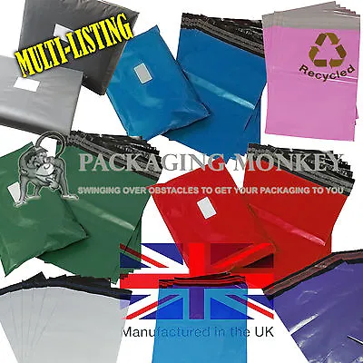 £3.25 • Buy STRONG MAILING POSTAL BAGS - GREY BLUE GREEN RED PINK PURPLE *55mu CO-EX RANGE*