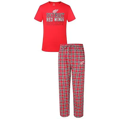 Detroit Red Wings Pajamas Medalists Men's Shirt And Pants Sleepwear 2-Piece Set • $39.99