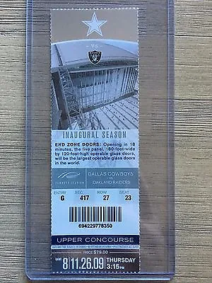 2009 Dallas Cowboys Vs Oakland Raiders Official NFL Ticket Stub 11/26/2009 • $9.99