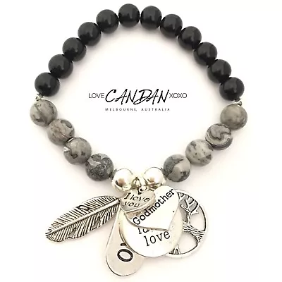 GodMother I Love You Guardian Angel Happiness Gifts Friendship Charms Bracelet • $25.95