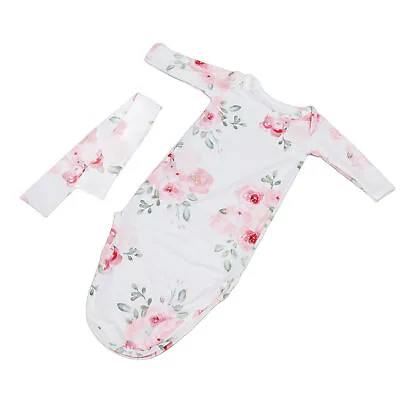 (2)Baby Knotted Nightgown Comfortable Skin-Friendly Baby Sleep Dress • £7.97
