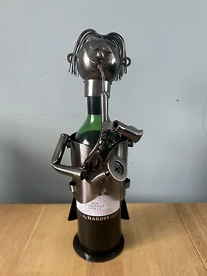 Metal Wine Bottle Holder Saxophone Player Musician  • £12.99