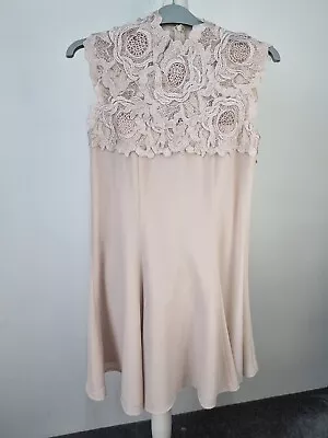 £13.90 • Buy Monsoon Uk 6 Beige Lined Lace Party Wedding Dress
