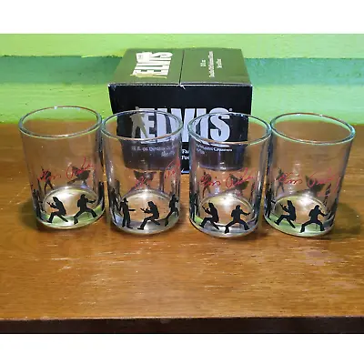 Elvis Presley Double Old Fashioned Drinking Glasses Set Of 4 READ DESCRIPTION  • $34.99