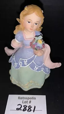 Vtg Montefiori Collection Figurine Girl In Blue Dress With Flowers • $32.30