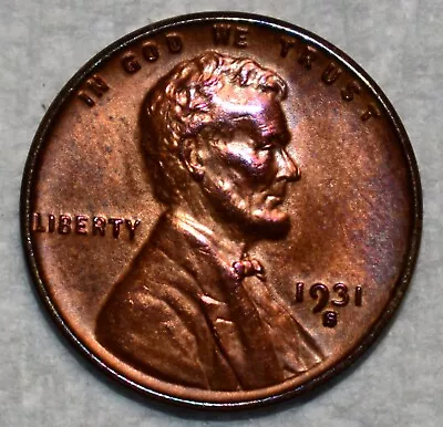 Uncirculated 1931-S Lincoln Cent Sharp Key-Date Specimen. • $87