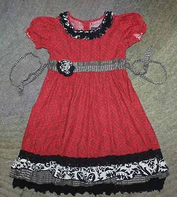 Mustard Pie Girls Red Short Sleeve Dress - Size 6 - EUC • $14.99