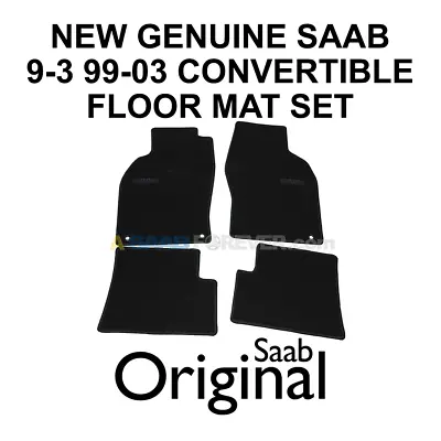 Saab 9-3 99-03 Floor Mat Set Black Carpet W/ Logo Convertible New Genuine Oem • $139.99