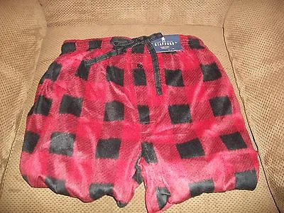 $15.99 • Buy Stafford Men's Fleece Pajamas Size S M  Plaids  Red Black NWT Retail $26.00