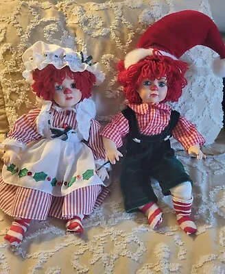 Vintage Marie Osmond J Christmas Porcelain Rag Doll Twins *Read Description* • $35
