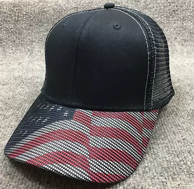 Headstart Hat Cap Snap Back Blue Blank Mesh Trucker American Flag Patriotic USA • $4.98