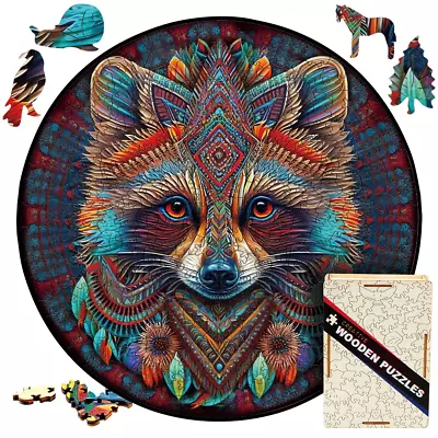 Raccoon Wooden Wood Jigsaw Puzzle A3 Large Size Laser Cut UV Print W/ Ply Box • $21.49