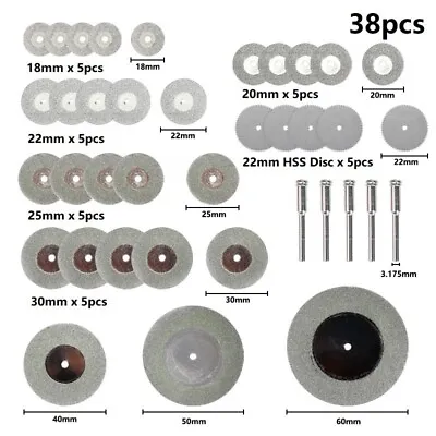 38 Pcs Diamond Cutting Wheel Set For Dremel Rotary Tool Metal Circular Saw Blade • $15.80