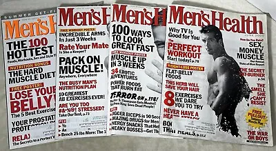 Men’s Health Magazine - Lot Of 4 Magazines - 2000 2001 Muscle Exercises Diet • $24.48