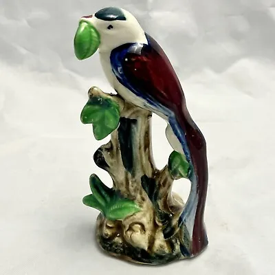 Majolica Bird Figurine Made In Japan Beautifully Colored W/ Draping Tail EUC • $13
