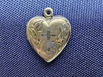 Grandma Grabe's Beautiful Vintage 925 Sterling Silver Heart Locket Pendant • $0.75