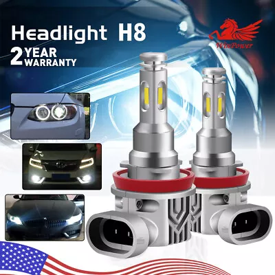 For BMW E92 2x H8 LED HID Xenon Light Bulbs Angel Eyes Halo Ring 6000K 80W White • $20.93