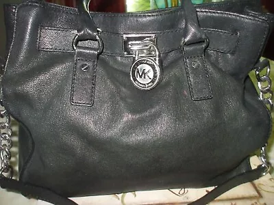 Auth Michael Kors Black Leather Tote Shoulder Bag Shopper Work School Dress Bag  • $237.50