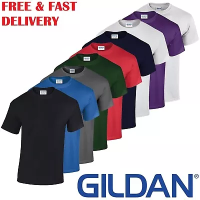 £4.99 • Buy Gildan Mens T Shirt Heavy Cotton  Plain Short Sleeve Casual Top Men Tshirts Tee 