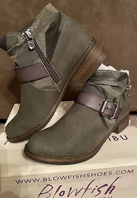 BLOWFISH MALIBU Womens Viten Ankle Boot NEW WITH BOX Vegan Grey/Camo Size 7 1/2 • $35