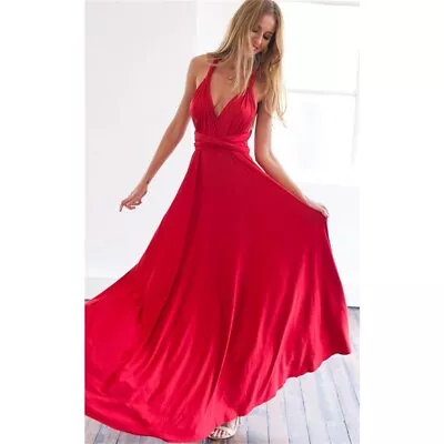 Women's Maxi Convertible Evening Formal Long Dress Way Wrap Bridesmaid Multi • £16