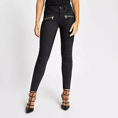 £25 • Buy River Island Skinny Denim Biker Jeans - UK 6 Regular Length (27  Leg) - Black