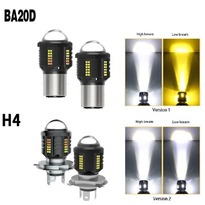 1/2x BA20D H6 / H4 Led Bulb Light For Motorcycle Headlights High Low Beam Bright • $8.27