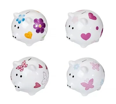 £19.99 • Buy Piggy Bank Large Big XL Ceramic Coin Money Saving Box Gift Girls Women Kids Baby