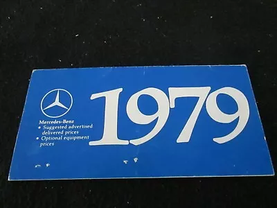 1979 Mercedes Benz US Price Brochure Card 300TD 280CE SE 450SEL 6.9 450SL 450SLC • $24.98