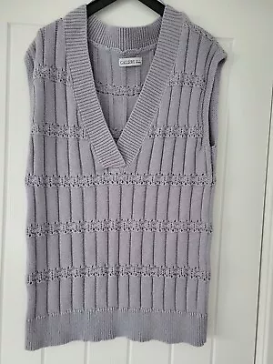 New Gallery Women's Cable Knit Sleeveless Vest Knitted Jumper Tank Top Size M • £2.50