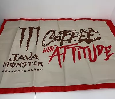 Rare New Monster Energy Drink Java Coffee Flag Banner 36”X 24.5” Grommets 2 Side • $88.88