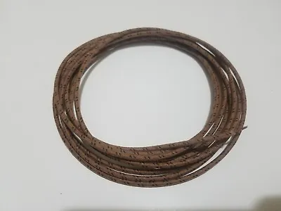 10 Feet Vintage Braided Cloth Covered Primary Wire  14 Ga Gauge Brown W/ Black • $7.95