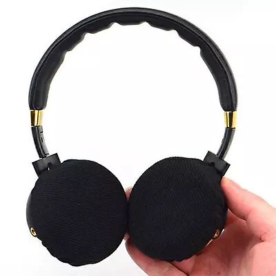 Black Fabrics Headphone Covers Fits For Most 6-8.5cm Or 9-11 CM Headset Ear Pads • £3.71